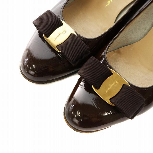 中古】サルヴァトーレフェラガモ ヴァラリボン パンプス チャンキー