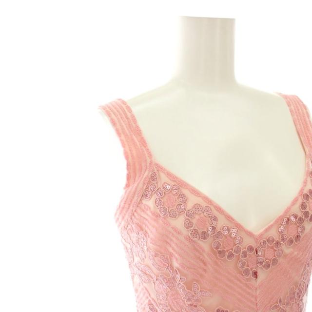 【中古】タダシショージ マイアドレス ワンピース ひざ丈 ノースリーブ レース 総柄 0 ピンク AVT17169M レディース 中古】タダシショージ マイアドレス ワンピース ひざ丈 ノースリーブ