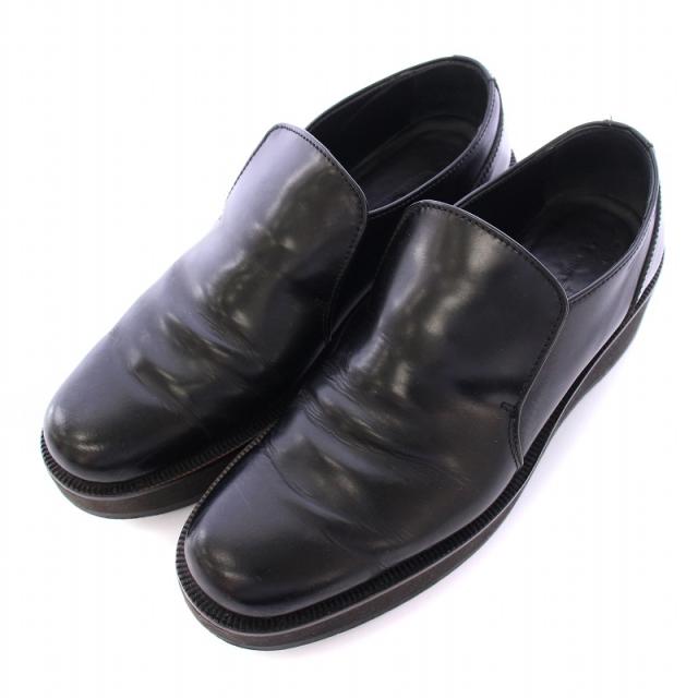 【中古】ワイズ Y's ヨウジヤマモト スリッポン ラウンドトゥ 厚底 レザー 2 黒 ブラック /BB レディース