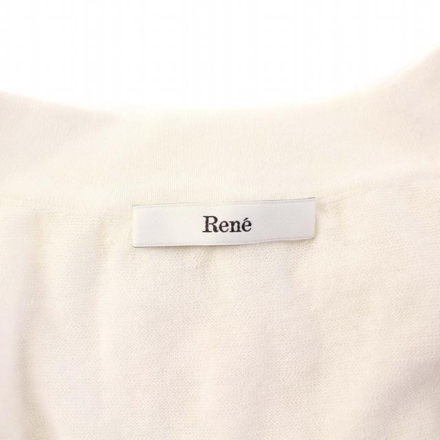 【中古】ルネ Rene 23年製 Shier Knit Cardiga シアーニットカーディガン ボレロ 長袖 36 白 6322620 /KH  レディース 中古】ルネ Rene 23年製 Shier Knit Cardiga シアーニットカーディガン