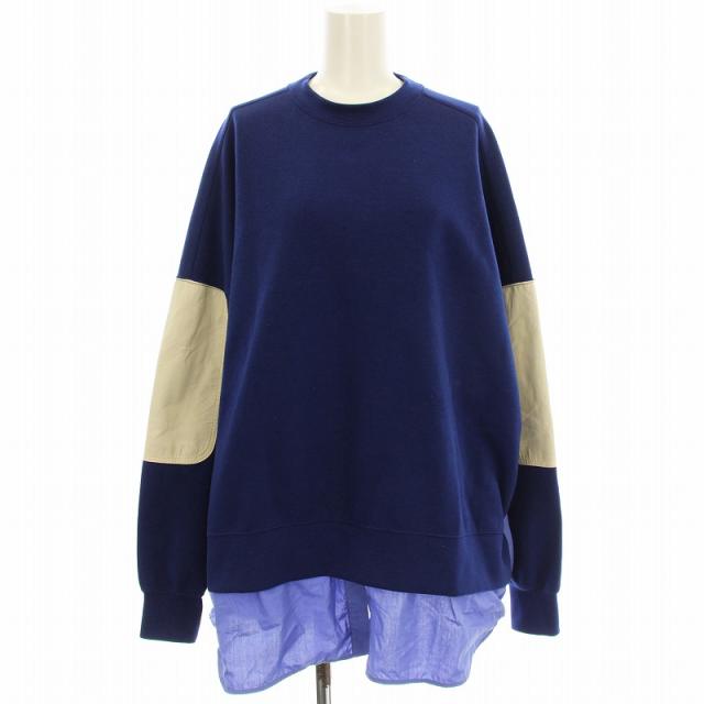 美品　nagonstans/ナゴンスタンス　レイヤードネックプルオーバー　ロゴ nagonstans ナゴンスタンス レイヤード ネック プルオーバー