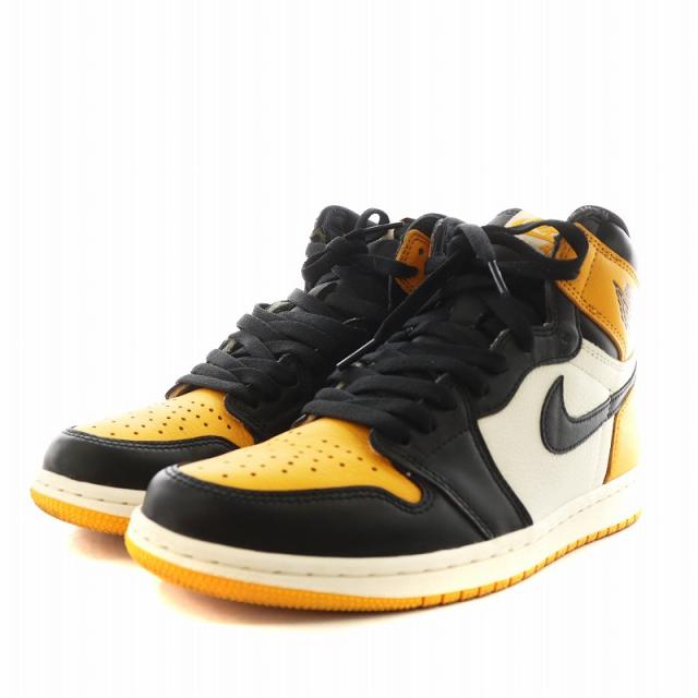 【中古】ナイキ NIKE エア ジョーダン 1 レトロ ハイ オリジナル タクシー スニーカー US8 26.0cm 黒 黄 555088-711