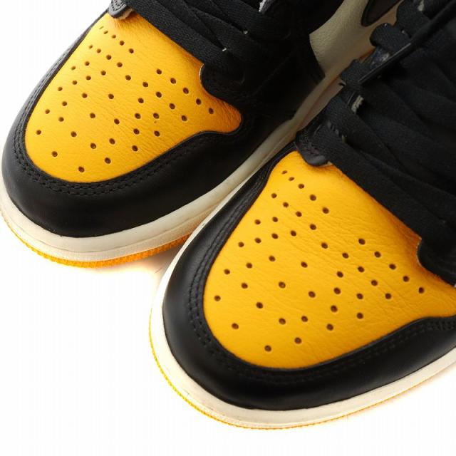 【中古】ナイキ NIKE エア ジョーダン 1 レトロ ハイ オリジナル タクシー スニーカー US8 26.0cm 黒 黄 555088-711