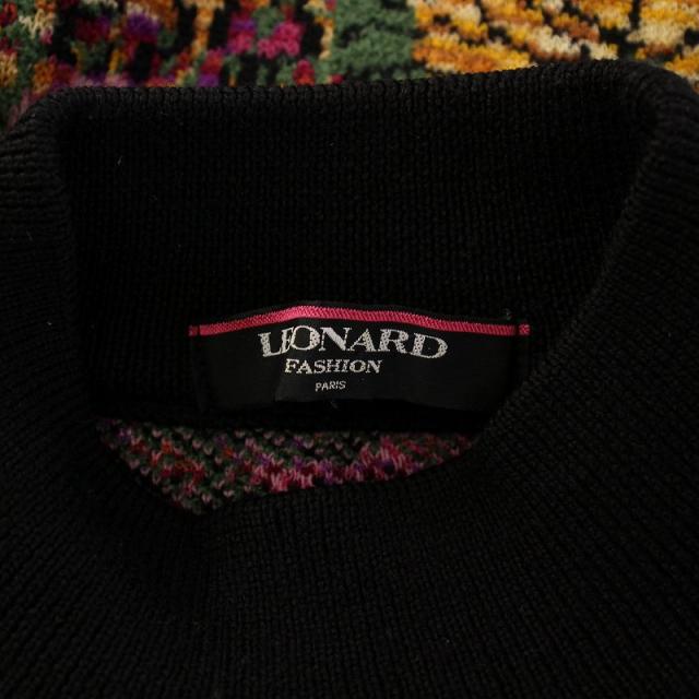 中古】レオナール LEONARD ニット セーター ハイネック 長袖 花柄  