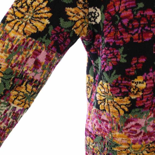 中古】レオナール LEONARD ニット セーター ハイネック 長袖 花柄  