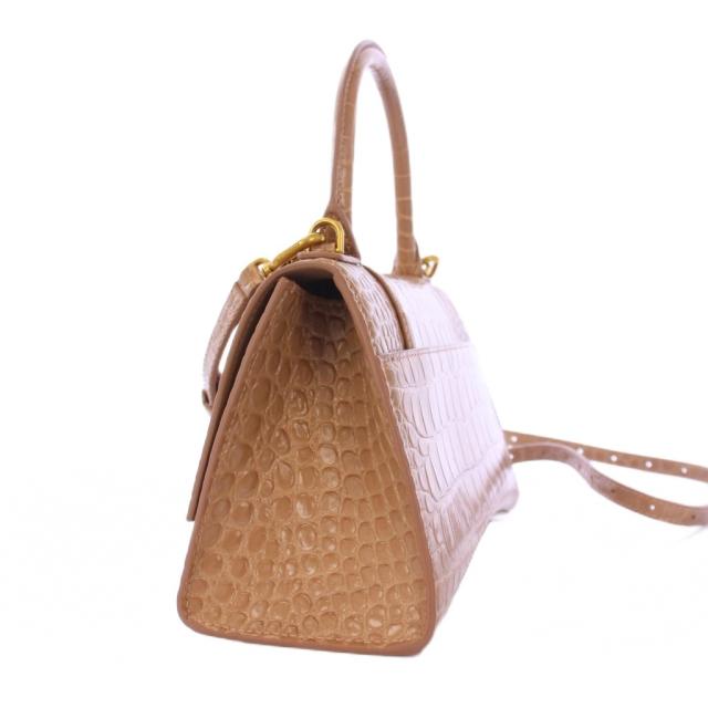 バレンシアガベージュバッグアワーグラススモールクロコ