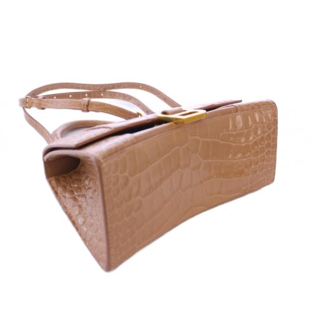 バレンシアガベージュバッグアワーグラススモールクロコ