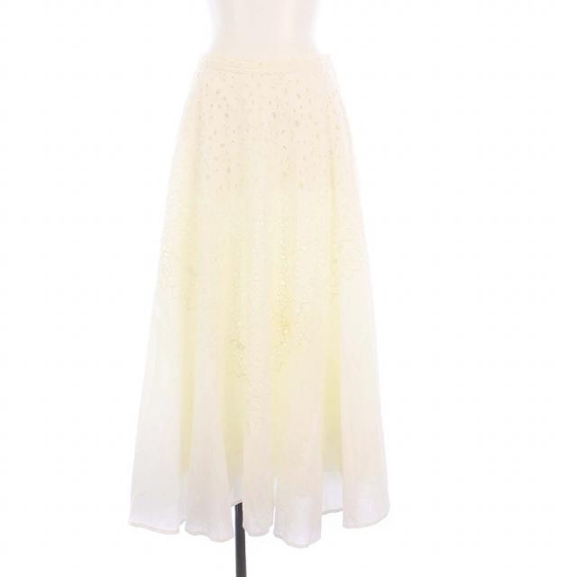 【中古】マーレット Merlette 24AW MERRICK SKIRT メリックスカート フレア ロング 刺繍 2 ホワイト 4010500018