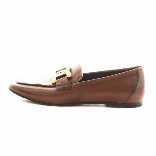 中古】トッズ TOD'S ケイト ローファー モカシン レザー 35 茶