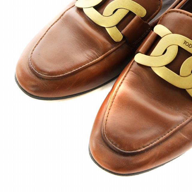 中古】トッズ TOD'S ケイト ローファー モカシン レザー 35 茶