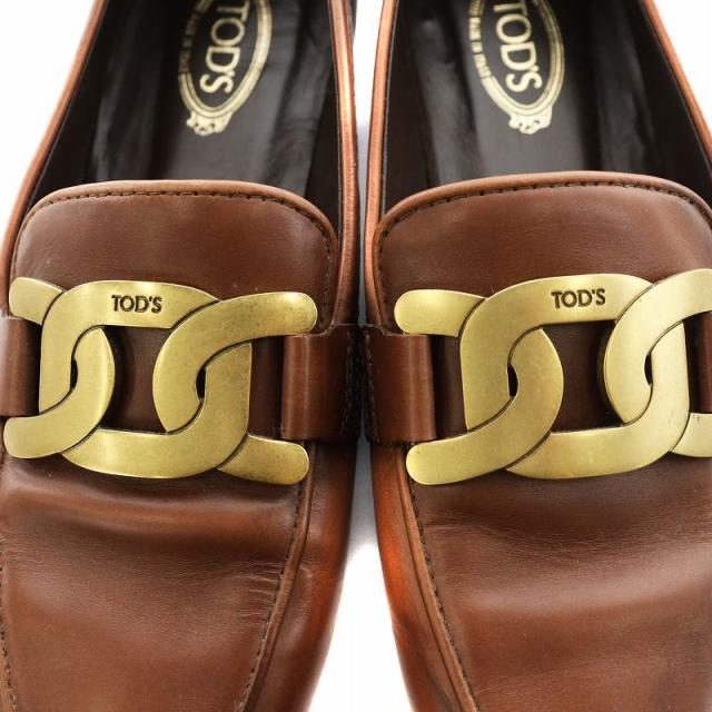 中古】トッズ TOD'S ケイト ローファー モカシン レザー 35 茶