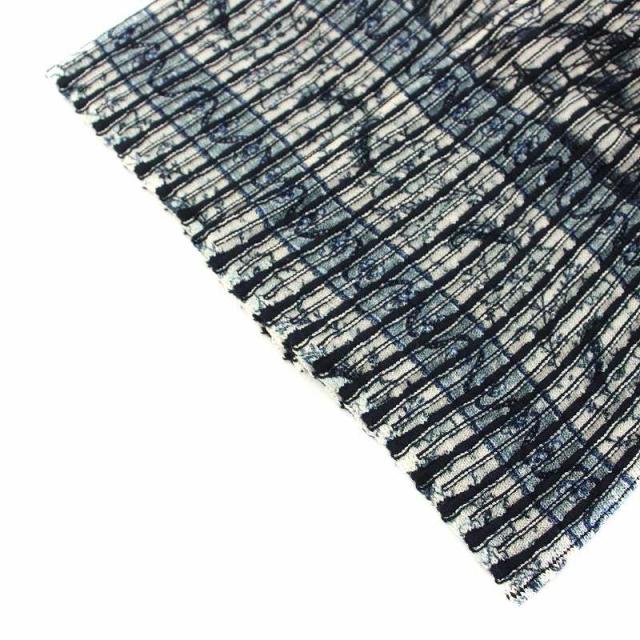 【中古】未使用品 エトロ ETRO 22AW ニット セーター 五分袖 プリーツ 花柄 40 紺 白 222-13942-9126 レディース_5
