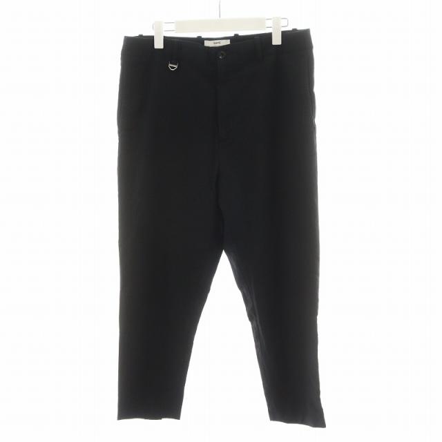 【中古】オーエーエムシー OAMC Cropped Zip Trousers トラウザーパンツ 裾ジップ ウール 31 黒 ブラック OAMN300233