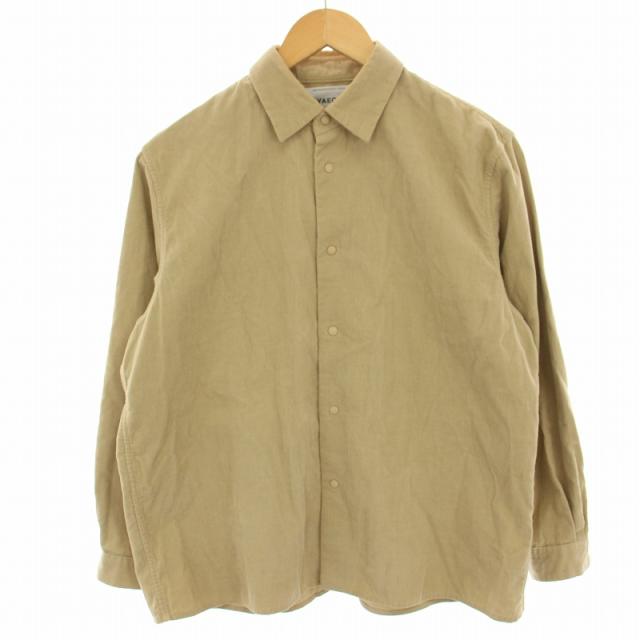 【中古】ヤエカ YAECA カジュアルシャツ コーデュロイ スナップボタン 長袖 M ベージュ 69154 /HN メンズ