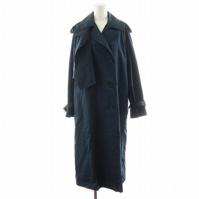 【中古】6 ROKU BEAUTY&YOUTH B&Y ロク ビューティーアンドユース トレンチコート スプリングコート 34 紺