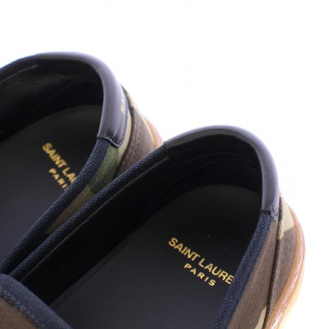 【中古】サンローラン パリ SAINT LAURENT PARIS スリッポン ローカットシューズ 厚底 カモフラ 迷彩柄 40.5 カーキ 中古】サンローラン パリ SAINT LAURENT PARIS スリッポン ローカット