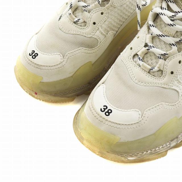 【中古】バレンシアガ BALENCIAGA トリプル S Triple スニーカー シューズ クリアソール 25.0cm 白 ホワイト 544351