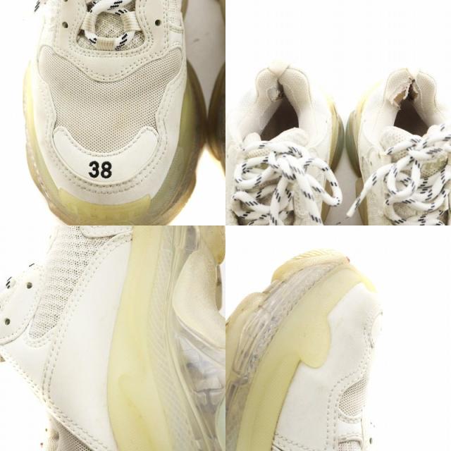 【中古】バレンシアガ BALENCIAGA トリプル S Triple スニーカー シューズ クリアソール 25.0cm 白 ホワイト 544351