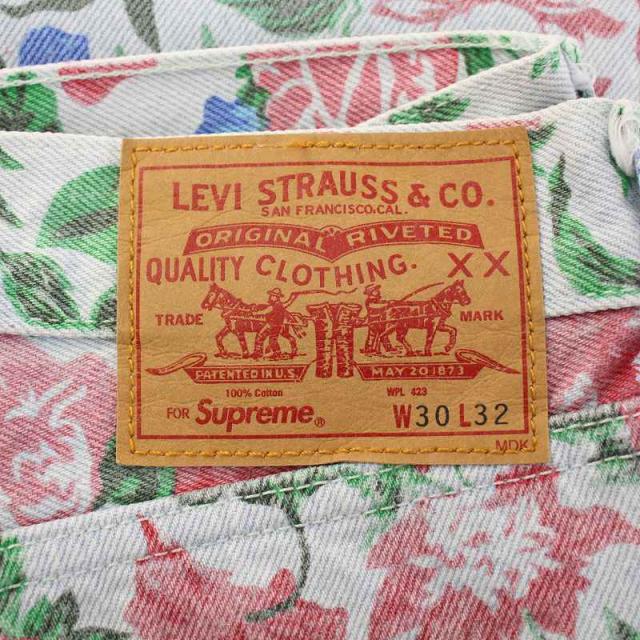 中古】シュプリーム Levi's ローズ505ジーンズ デニムパンツ ジップ