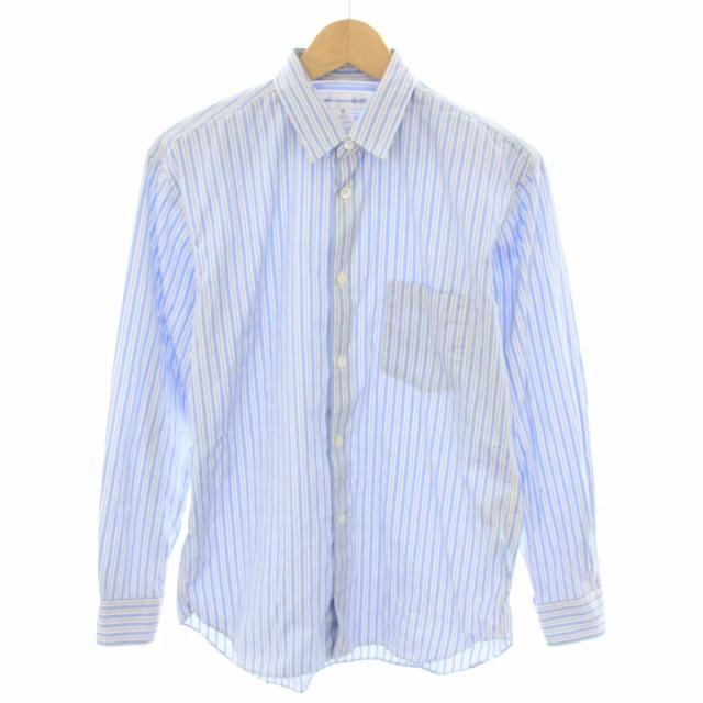 【中古】コムデギャルソンシャツ フォーエバーナロークラシックフィットストライプシャツ XS 水色 FZ-B125 メンズ