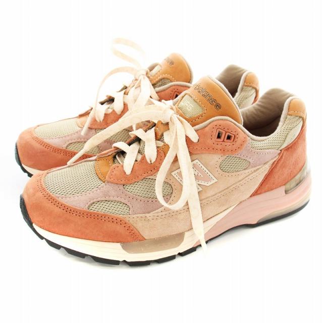 【中古】ニューバランス Joe Freshgoods 992 ローズスモーク/ミスティローズ スニーカー US8.5 26.5cm U992JG1
