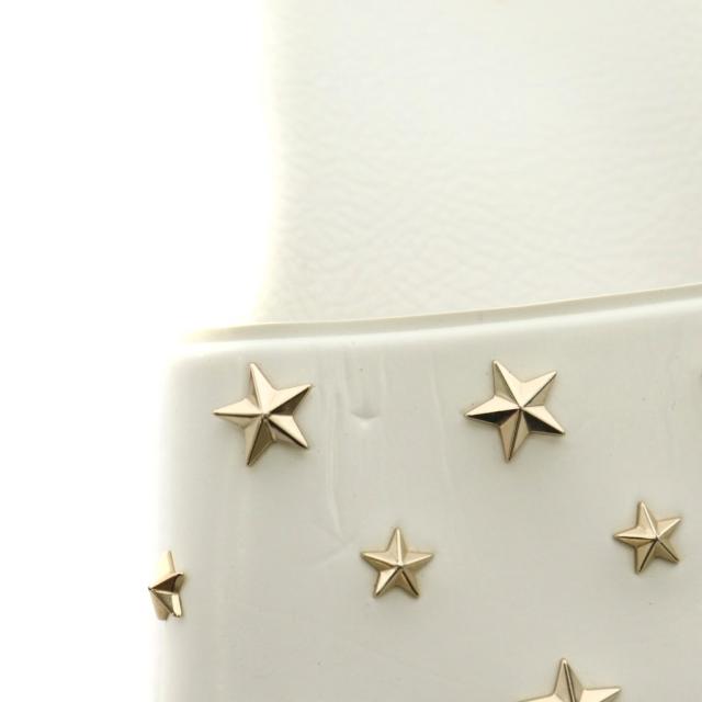 【中古】レッド ヴァレンティノ RED VALENTINO シャワーサンダル スター スタッズ 23.5cm 白 ホワイト