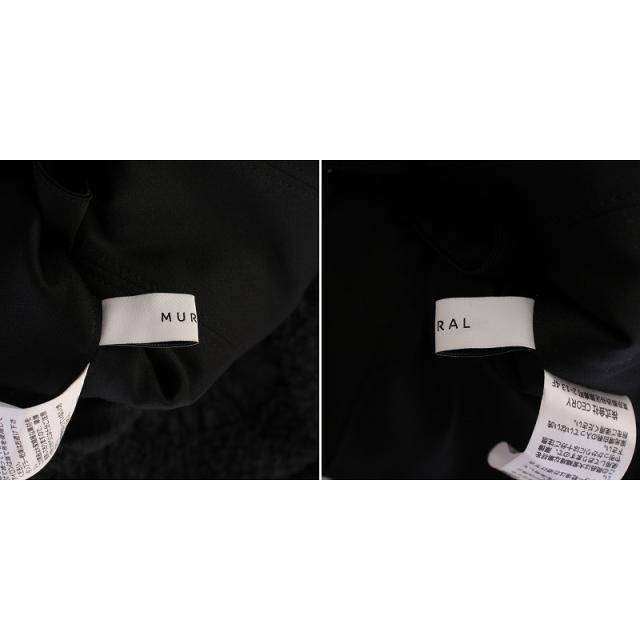 【中古】ミューラル Inflate ブルーミングトップス シャツ ブラウス 半袖 Vネック ホルターネック レイヤード 1 黒 中古】ミューラル Inflate ブルーミングトップス シャツ ブラウス 半袖