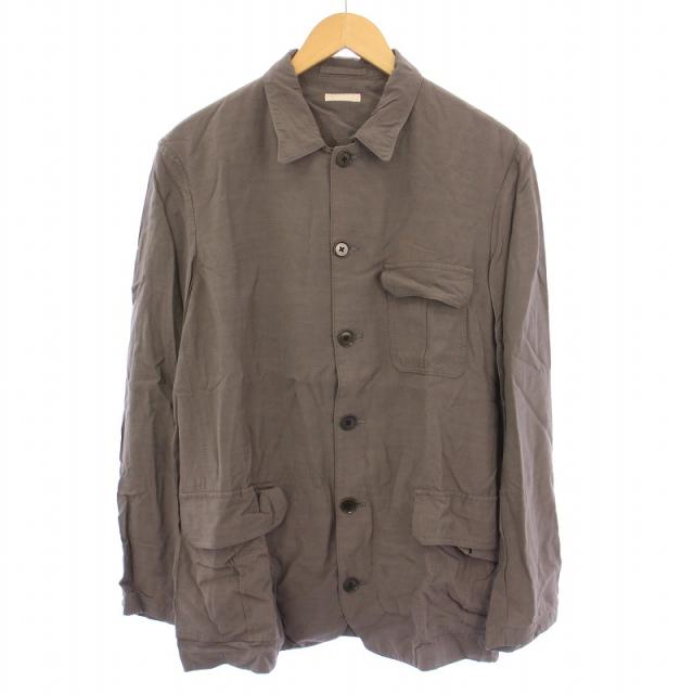 【中古】アルテリア レーヨンリップストップミリタリーシャツ カジュアル 長袖 レギュラーカラー 4 グレー