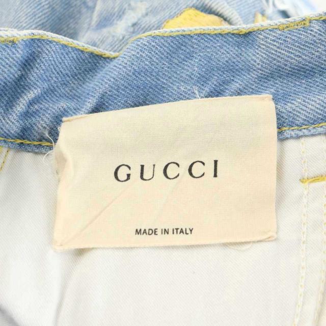 【中古】グッチ GUCCI ショートパンツ ハーフパンツ デニムパンツ ジーンズ ジッパーフライ 花柄 刺繍 24 インディゴ_2
