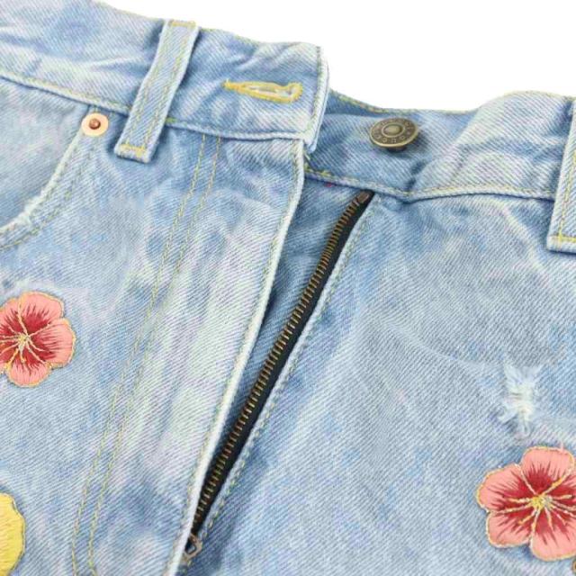 【中古】グッチ GUCCI ショートパンツ ハーフパンツ デニムパンツ ジーンズ ジッパーフライ 花柄 刺繍 24 インディゴ_6