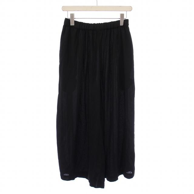 【中古】コムデギャルソン COMME des GARCONS ワイドパンツ イージー ウエストゴム S 黒 ブラック /BB レディース