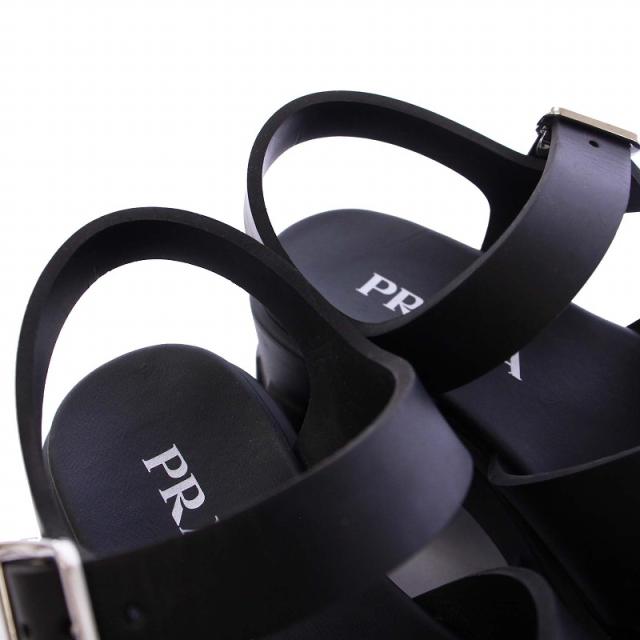 中古】プラダ PRADA モノリス ラバー サンダル トライアングルロゴ