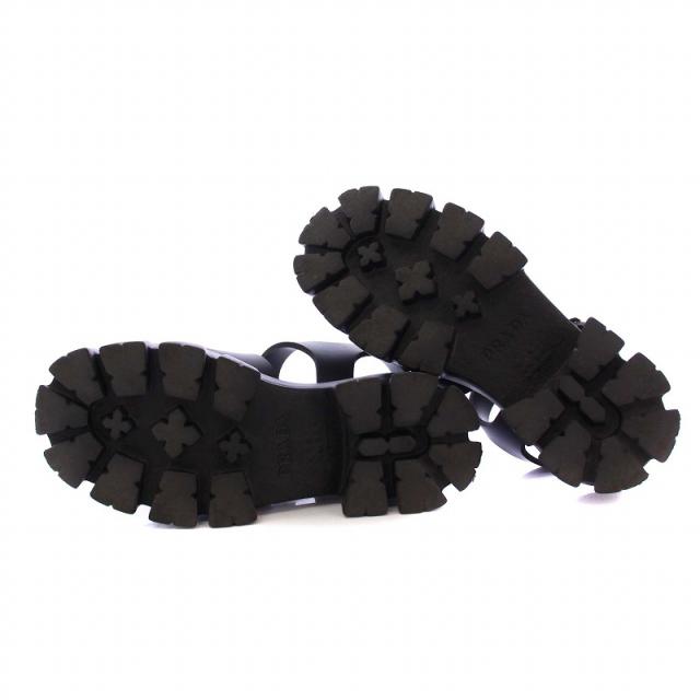 【中古】プラダ PRADA モノリス ラバー サンダル トライアングルロゴ 厚底 35 黒 1X382N /KH レディース 中古】プラダ PRADA モノリス ラバー サンダル トライアングルロゴ