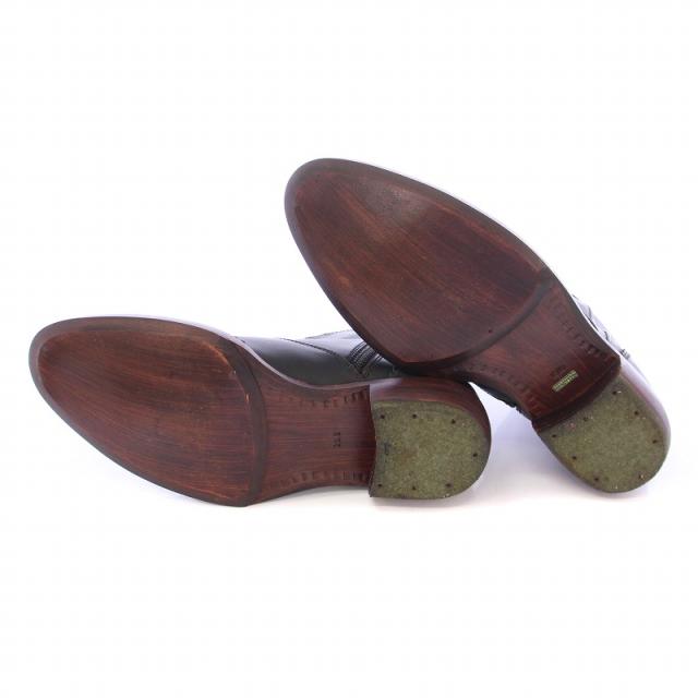 【中古】ジャンポールゴルチエ 90’s ショートブーツ ラウンドトゥ チャンキーヒール ローヒール レザー 23.5cm 黒