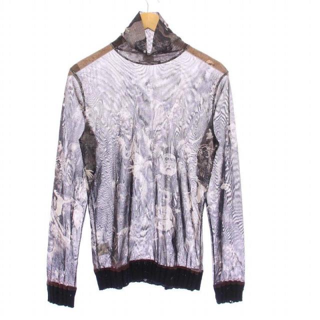 【中古】ジャンポールゴルチエ HOMME 90's パワーネット カットソー 長袖 シアー ストレッチ 総柄 マルチカラー 中古】ジャンポールゴルチエ HOMME 90's パワーネット ニット