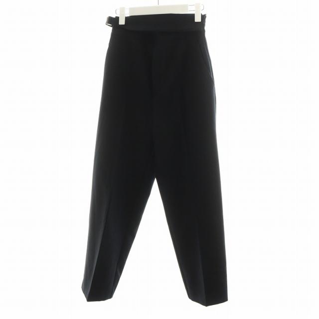 中古】モンス MONSE パンツ スラックス レッグベルト ウール 2 黒