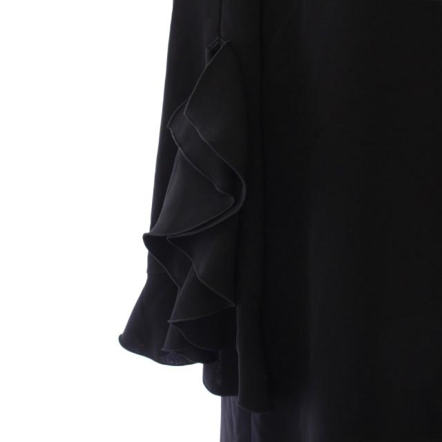 中古】アナイ ANAYI 22SS ロングワンピース 七分袖 フリル 36 ブラック