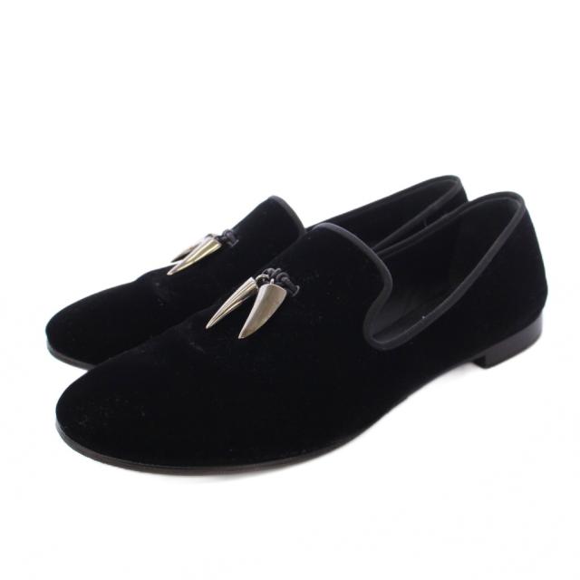 【中古】ジュゼッペザノッティデザイン GIUSEPPE ZANOTTI DESIGN タッセルローファー モカシン ベロア 42 ブラック