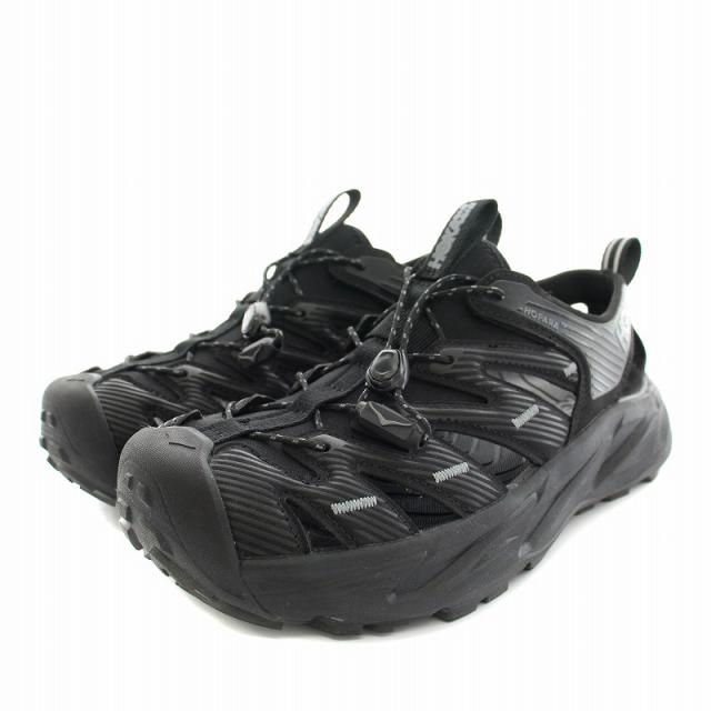 【中古】ホカオネオネ W HOPARA サンダル アンクルストラップ ラバー ナイロン US7 黒 1106534 レディース