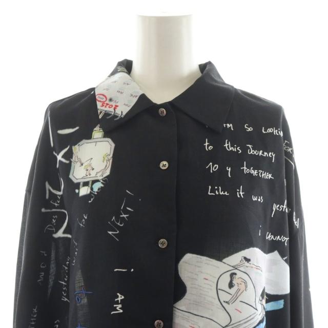 中古】アメリヴィンテージ シャツ ブラウス 長袖 F 黒 ブラック