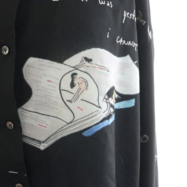 中古】アメリヴィンテージ シャツ ブラウス 長袖 F 黒 ブラック