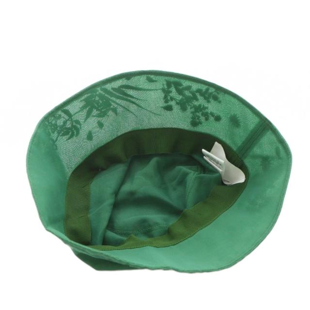 【中古】マメクロゴウチ 23SS Floral Embroidered Bucket Hat バケットハット 帽子 花刺繍 シアー シースルー 57cm 緑_3