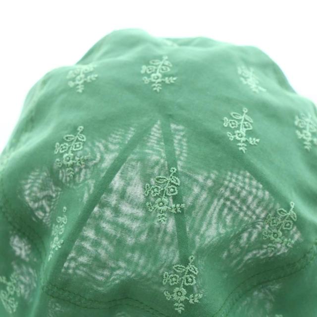【中古】マメクロゴウチ 23SS Floral Embroidered Bucket Hat バケットハット 帽子 花刺繍 シアー シースルー 57cm 緑_7