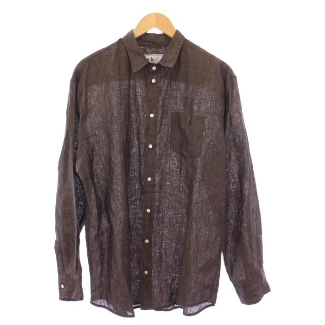 【中古】フランク&アイリーン 日本限定モデル LUKE ITALIAN LINEN シャツ 長袖 リネン L ブラウン 3520700034