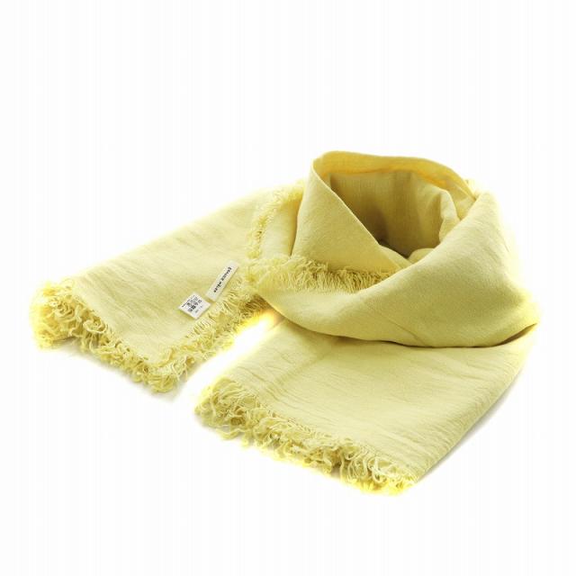 【中古】アソース メレ ASAUCE MELER ストール フリンジ リネン 麻 黄 イエロー /AN1 レディース