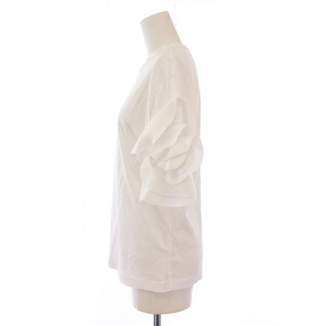 【中古】シーニュ Cygne Tシャツ カットソー 半袖 クルーネック ストレッチ フリル F 白 ホワイト /BB レディース