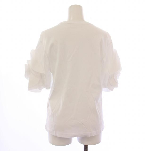 【中古】シーニュ Cygne Tシャツ カットソー 半袖 クルーネック ストレッチ フリル F 白 ホワイト /BB レディース