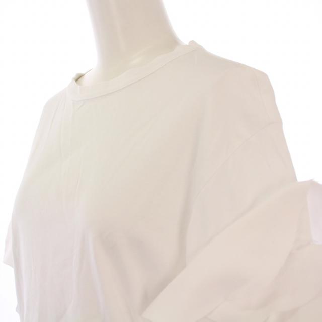 【中古】シーニュ Cygne Tシャツ カットソー 半袖 クルーネック ストレッチ フリル F 白 ホワイト /BB レディース
