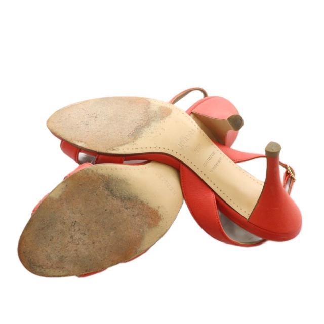 中古】エルメス HERMES Hロゴ サンダル ストラップ ヒール レザー 35.5