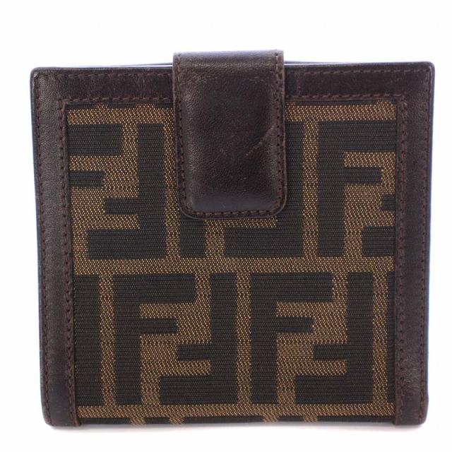 フェンディ ズッカ柄 折財布 財布 ウォレット ブラウン 希少